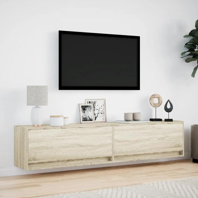 Tv-wandschrank Mit Led Sonoma-eiche 180x31x38 Cm - Vidaxl