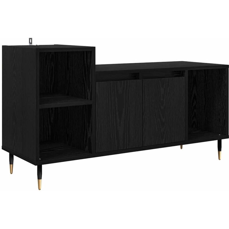 Tv-schränk Schwarz Eichen-optik 100 X 35 X 55 Cm Holzwerkstoff Vidaxl