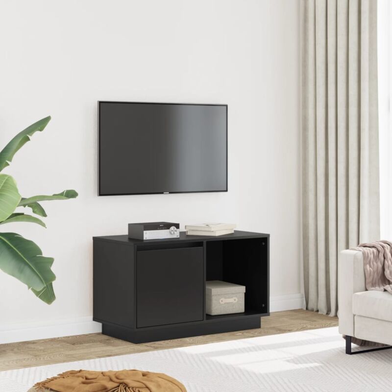 Vidaxl - Tv-schrank Schwarz 74x35x44 Cm Massivholz Kiefer