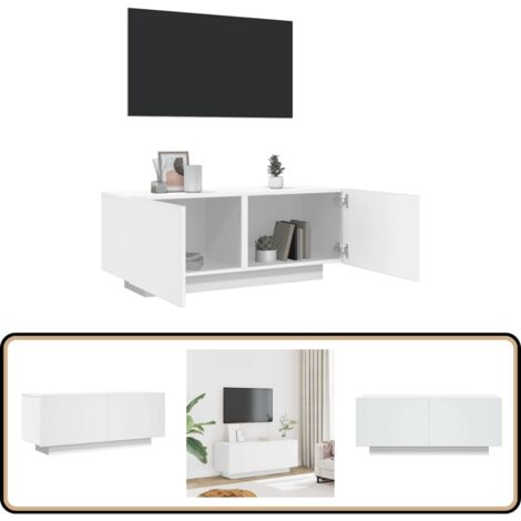 TV-Schrank Weiß 100x35x40 cm Holzwerkstoff - TV-Schrank - Holzwerkstoff Möbel - Weißer TV-Stand - Wohnzimmermöbel - Medienregal