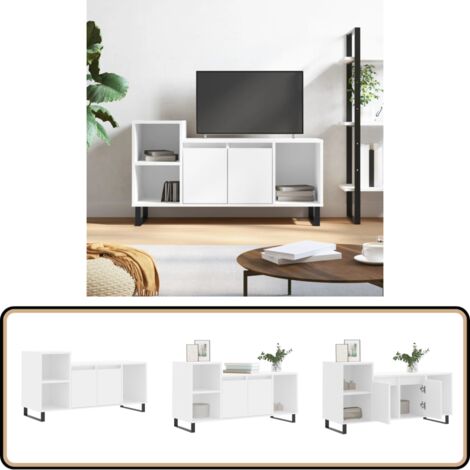 TV-Schrank Weiß 100x35x55 cm Holzwerkstoff - TV-Schrank - Fernsehtisch - Regal - Wohnzimmermöbel - Weißer Schrank