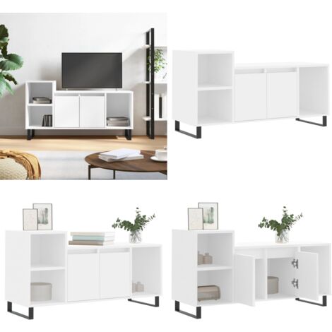 TV-Schrank Weiß 100x35x55 cm Holzwerkstoff - TV-Schrank - Fernsehtisch - Regal - Wohnzimmermöbel - Weißer Schrank - Home & Living