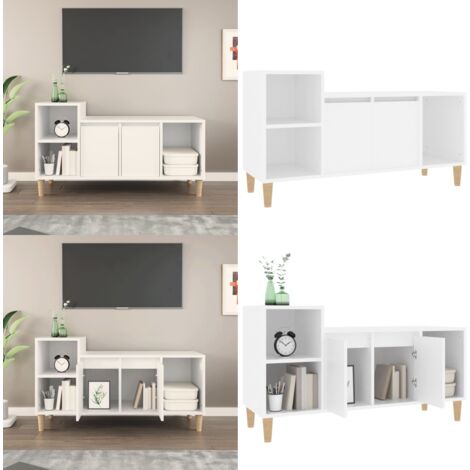 TV-Schrank Weiß 100x35x55 cm Holzwerkstoff - TV Schrank - Fernsehtisch - Wohnzimmerschrank - Regal - Aufbewahrung - Home & Living