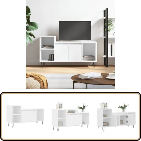 TV-Schrank Weiß 100x35x55 cm Holzwerkstoff - TV-Schrank - Holzwerkstoff - Weißer TV-Schrank - Fernsehtisch - Medienregal