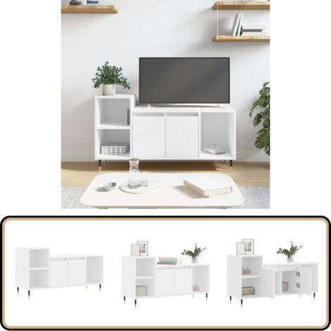 TV-Schrank Weiß 100x35x55 cm Holzwerkstoff - TV-Schrank - Holzwerkstoff - Weißer TV-Schrank - Fernsehtisch - Medienregal