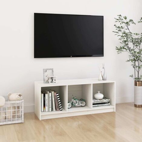 TV-Schrank Weiß 104x33x41 cm Massivholz Kiefer vidaXL