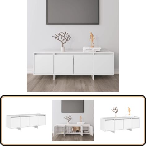 TV-Schrank Weiß 120x30x40,5 cm Holzwerkstoff - TV-Schrank - Lowboard - Holzmöbel - Weißer TV-Stand - Fernsehtisch