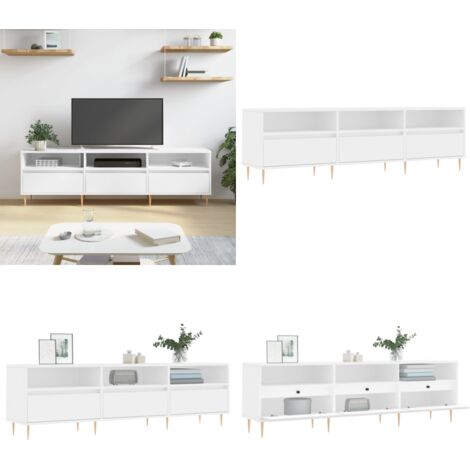 TV-Schrank Weiß 150x30x44,5 cm Holzwerkstoff - TV Schrank - Fernsehtisch - Regal - Aufbewahrung - Weiß - Home & Living