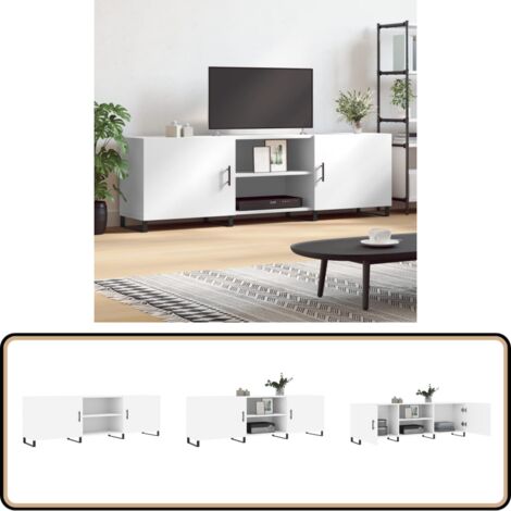 TV-Schrank Weiß 150x30x50 cm Holzwerkstoff - TV-Schrank - Fernsehtisch - Holzwerkstoff - Weißer TV-Stand - Wohnzimmermöbel