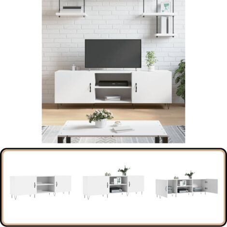 TV-Schrank Weiß 150x30x50 cm Holzwerkstoff - TV-Schrank - Fernsehtisch - Regal - Wohnzimmermöbel - Holzmöbel