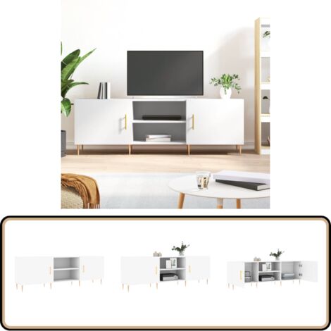 TV-Schrank Weiß 150x30x50 cm Holzwerkstoff - TV-Schrank - Fernsehtisch - Regal - Wohnzimmermöbel - Holzmöbel