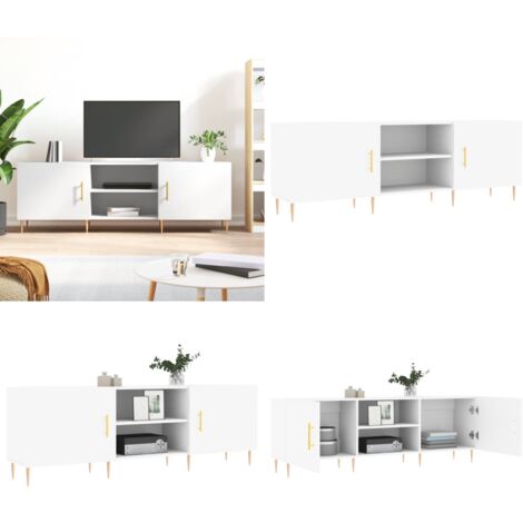 TV-Schrank Weiß 150x30x50 cm Holzwerkstoff - TV-Schrank - Fernsehtisch - Regal - Wohnzimmermöbel - Holzmöbel - Home & Living