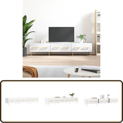 TV-Schrank Weiß 150x36x30 cm Holzwerkstoff - TV Schrank - Fernsehtisch - Holzwerkstoff Möbel - Weißer TV Stand - Wohnzimmermöbel