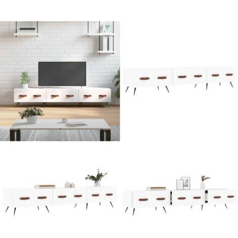 TV-Schrank Weiß 150x36x30 cm Holzwerkstoff - TV Schrank - Fernsehtisch - Holzwerkstoff Möbel - Weißer TV Stand - Wohnzimmermöbel - Home & Living