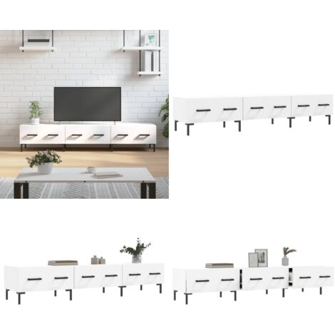 TV-Schrank Weiß 150x36x30 cm Holzwerkstoff - TV Schrank - Fernsehtisch - Regal - Wohnzimmermöbel - Weißer TV Stand - Home & Living