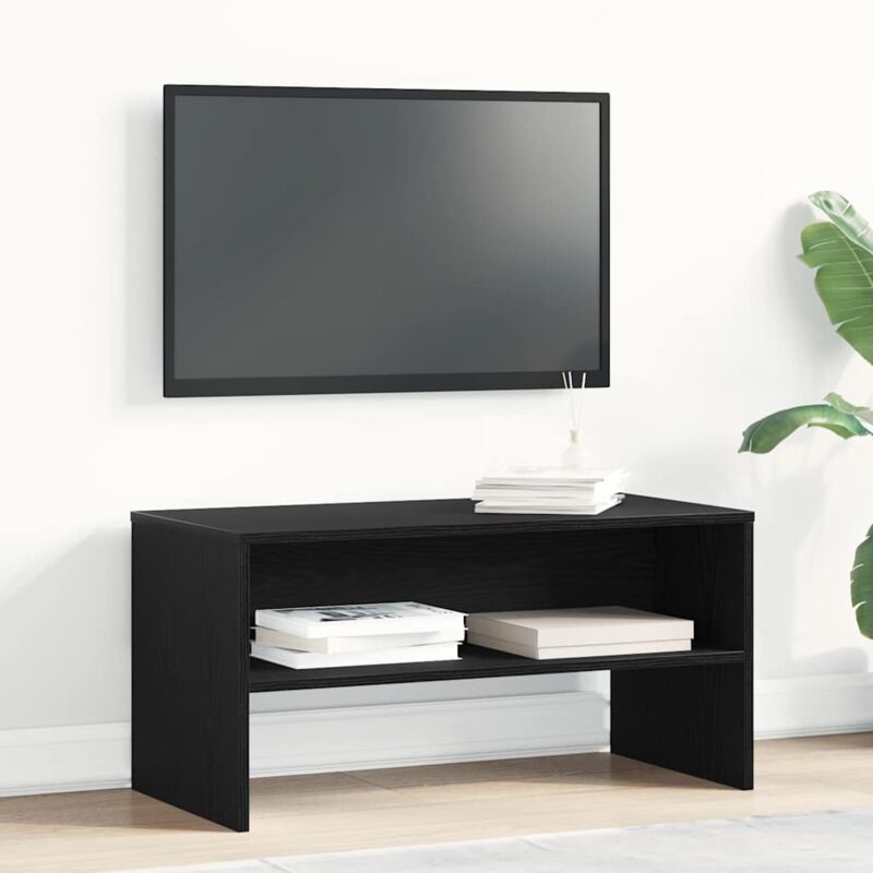 Vidaxl - Tv-schrank Schwarz Eiche-optik 80x40x40 Cm Holzwerkstoff