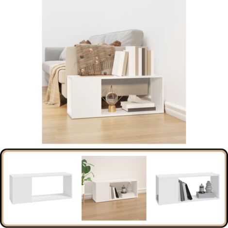 TV-Schrank Weiß 80x24x32 cm Holzwerkstoff - Fernsehschränkchen - Holzwerkstoff - Weißer TV-Schrank - Wohnzimmerschrank - Regal Für Wohnzimmer