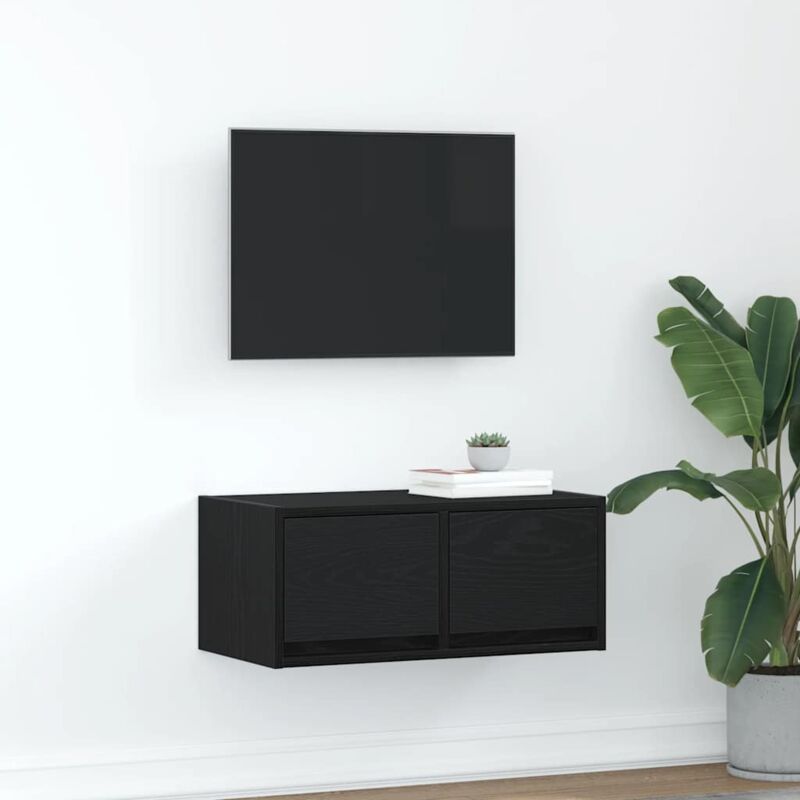 Vidaxl - Tv-schrank Schwarz Eichen-optik 60x31x25, 5 Cm Holzwerkstoff