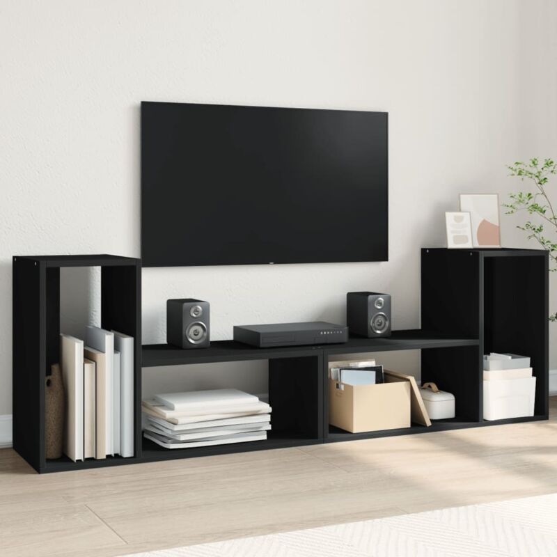 Vidaxl - Tv-schränke 2 Stk. Schwarz 75x30x50 Cm Holzwerkstoff