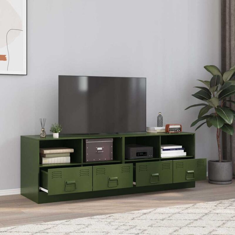 Tv-schränke 2 Stk. Olivgrün 67x39x44 Cm Stahl - Vidaxl