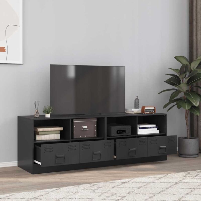 Tv-schränke 2 Stk. Schwarz 67x39x44 Cm Stahl - Vidaxl