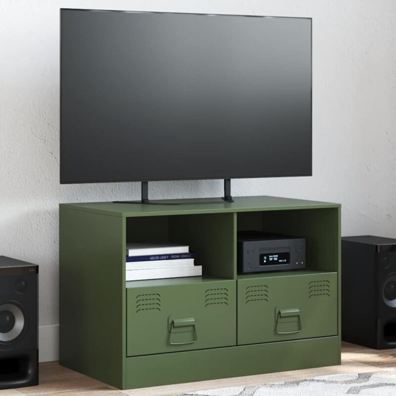 Tv-schrank Olivgrün 67x39x44 Cm Stahl - Vidaxl