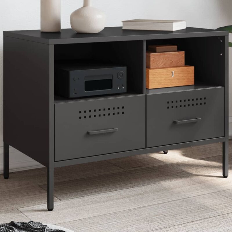 Tv-schrank Schwarz 68x39x50, 5 Cm Stahl - Vidaxl