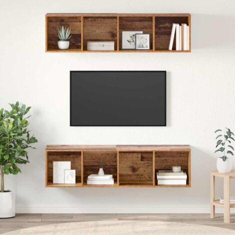 TV-Schrankset 2 pcs Altholz 37 x 37 x 142,5 cm Holzwerkstoff vidaXL