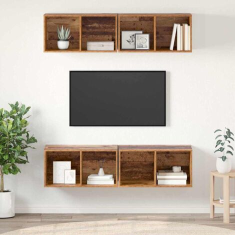 TV-Schrankset 4 pcs Altholz 37 x 37 x 72 cm Holzwerkstoff vidaXL