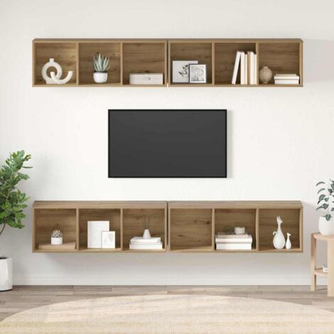 TV-Schrankset 4 pcs Artisan-Eiche 37 x 37 x 107,5 cm vidaXL