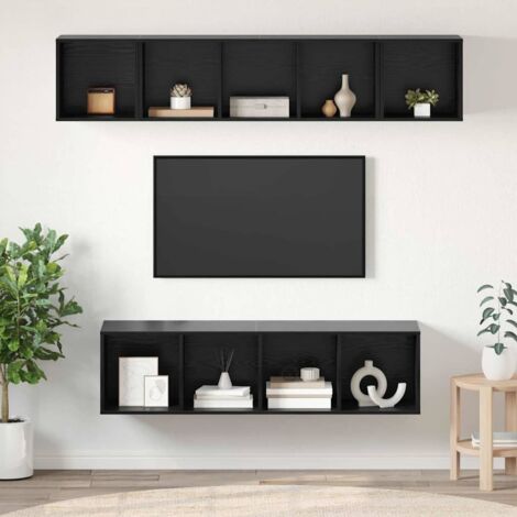 TV-Schrankset 4 pcs Schwarz Eichen-Optik Holzwerkstoff vidaXL