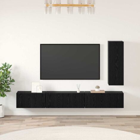 TV-Schrankset 4 pcs Schwarz Eichen-Optik Holzwerkstoff vidaXL