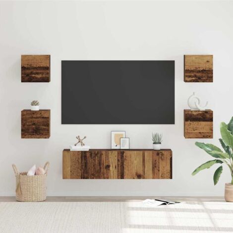 TV-Schrankset 6 pcs Altholz Mittelgroß 120 x 30 x 30 cm vidaXL