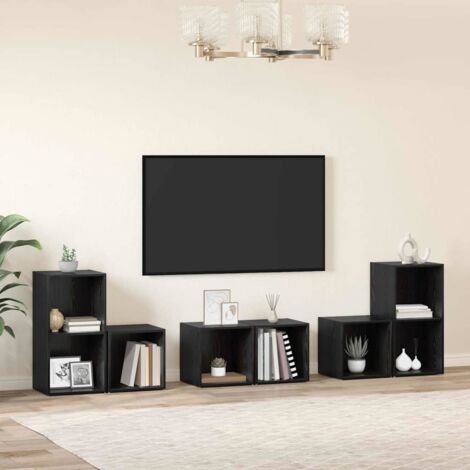 TV-Schrankset 6 pcs Schwarz Eichen-Optik Holzwerkstoff vidaXL