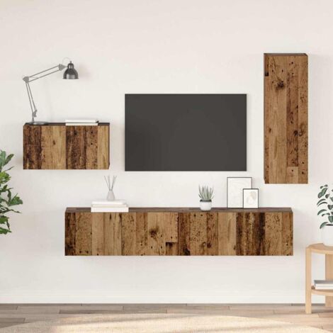 TV-Schrankset mit Schubladen 4 pcs Altholz Holzwerkstoff vidaXL
