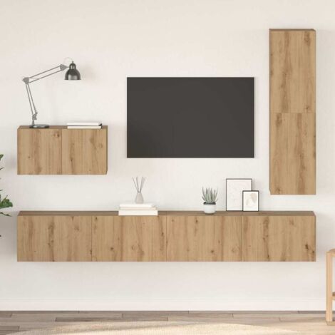 TV-Schrankset mit Schubladen 4 pcs Artisan-Eiche Holzwerkstoff vidaXL