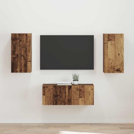TV-Schrankset Wandmontiert 2 pcs Altholz Holzwerkstoff vidaXL
