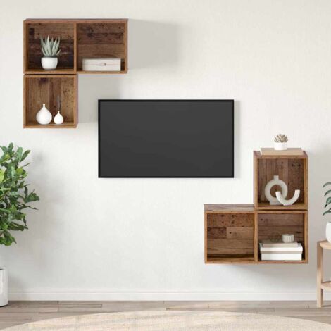 TV-Schrankset Wandmontiert 4 pcs Altholz Holzwerkstoff vidaXL