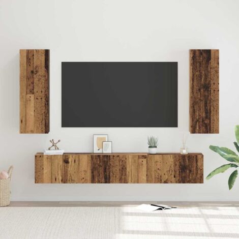 TV-Schrankset Wandmontiert 5 pcs Altholz Holzwerkstoff vidaXL