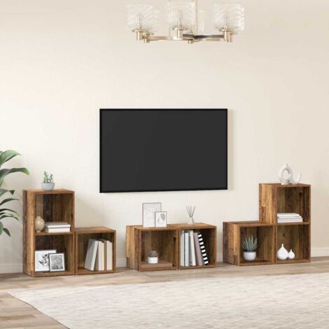 TV-Schrankset Wandmontiert 6 pcs Altholz Holzwerkstoff vidaXL
