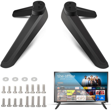TV-Ständer, Standfüße, universeller Tischständer für Smart-TVs mit Schrauben, Standfuß, TV-Ständer mit Schraubenset für die meisten 32-, 40-, 49- und 50-Zoll-Flachbildfernseher, schwarz