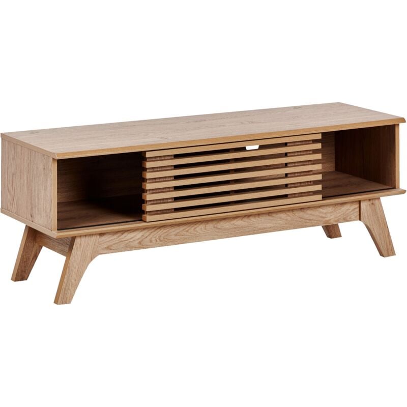 Beliani - Modern tv Stand Particle Board Unit Brown Slide Front Storage Shelf Sideboard Toledo