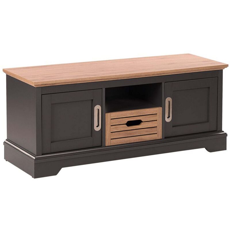 Beliani Tv Stand Garet Dark Grey