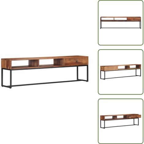 TV stand in acciaio - vidaXL Mobile Porta TV 160x30x45 cm in Legno Massello di Acacia -