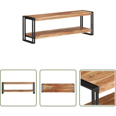 TV stand in legno -  Mobile Porta TV 120x30x40 cm in Legno Massello di Acacia
