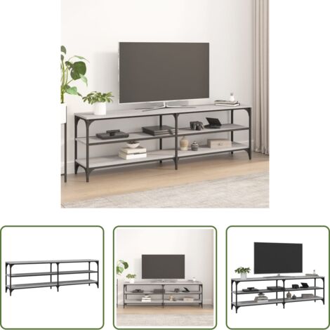 TV stand in legno -  Mobile Porta TV Grigio Sonoma 160x30x50 cm in Legno Multistrato