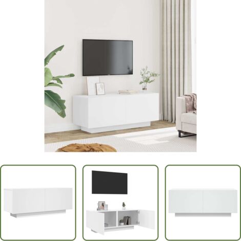 TV Stand -  Mobile Porta TV Bianco 100x35x40 cm in Legno Multistrato