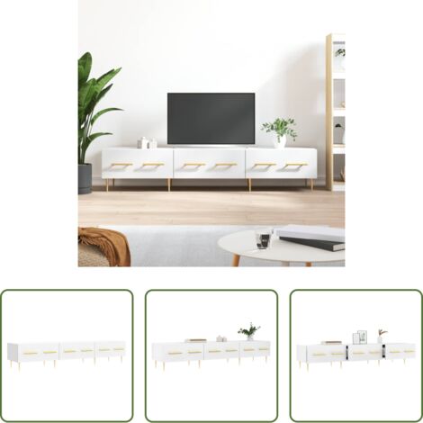 TV Stand -  Mobile Porta TV Bianco 150x36x30 cm in Legno Multistrato