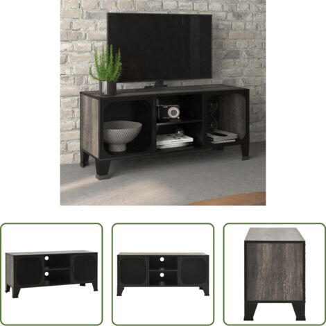 TV Stand -  Mobile Porta TV Grigio 105x36x47 cm in Metallo e MDF