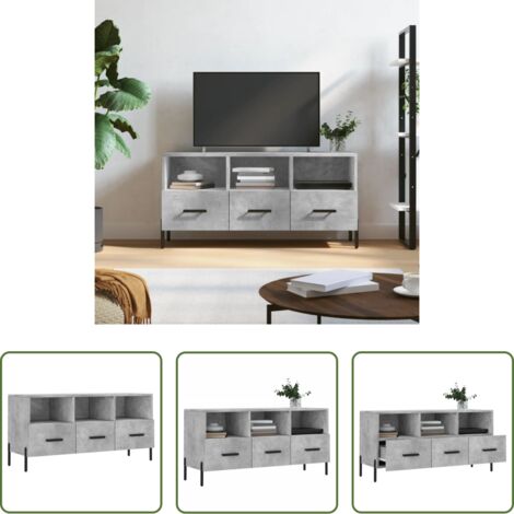 TV Stand -  Mobile Porta TV Grigio Cemento 102x36x50 cm Legno Multistrato